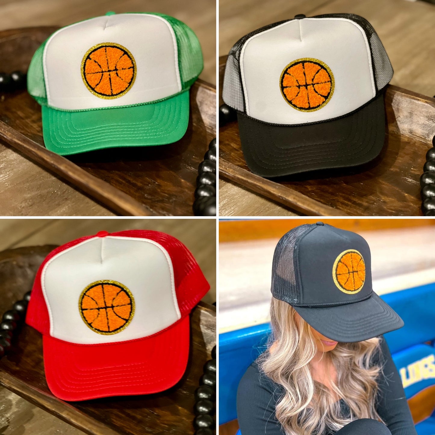 Basketball Patch Trucker Hats