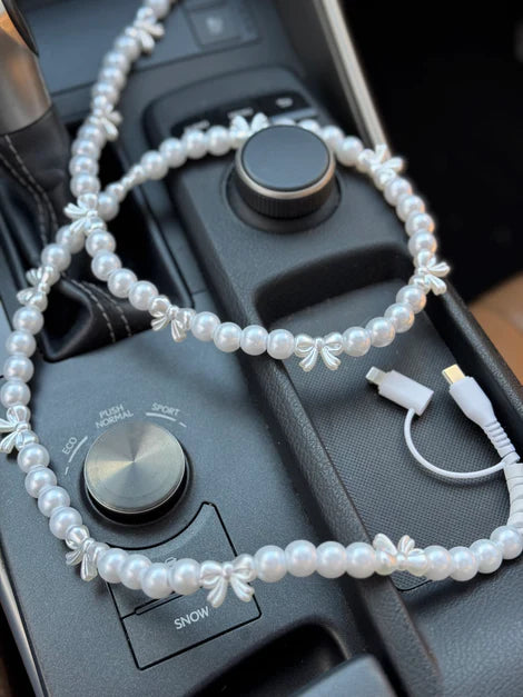 Pearl Bow Beaded Charger