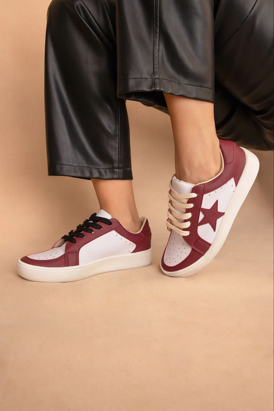 (6 & 7) Maroon Star Shoes