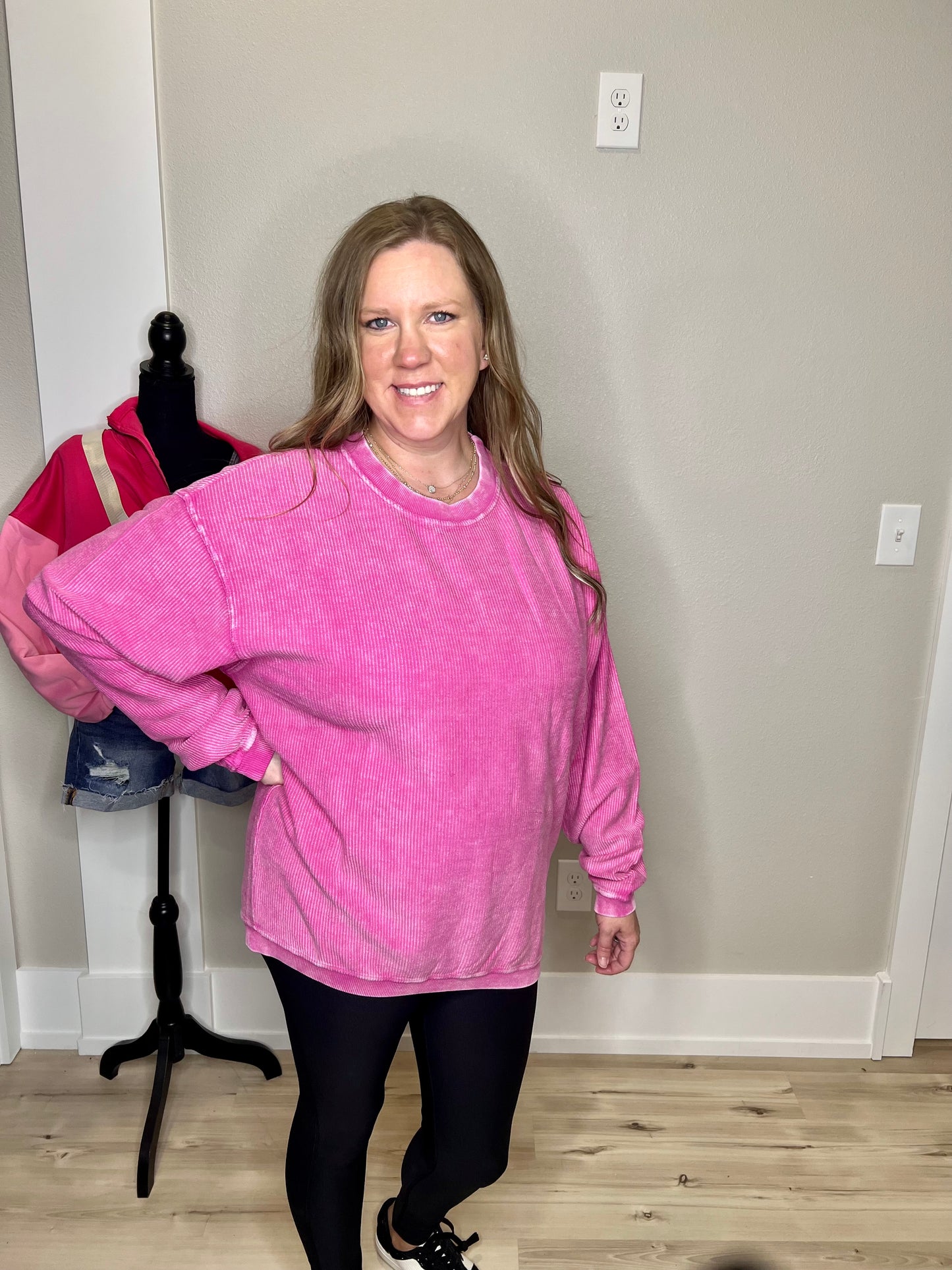 (S & M) Berry Corded Crew