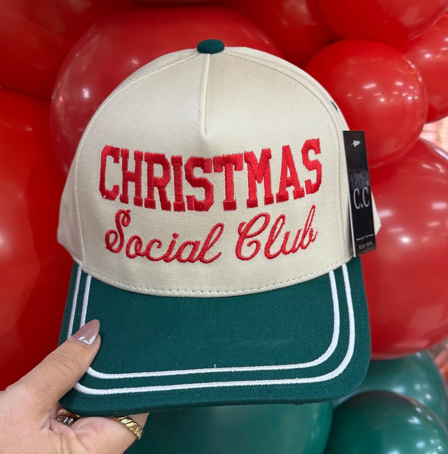 Christmas Social Club Green Hat