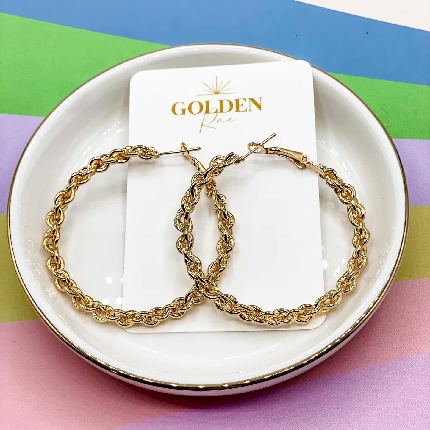 Gold Chain Hoops