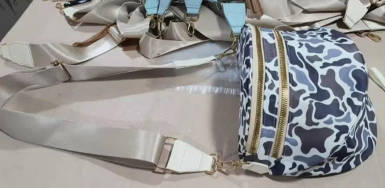 Camo Double Zip Nylon Bag