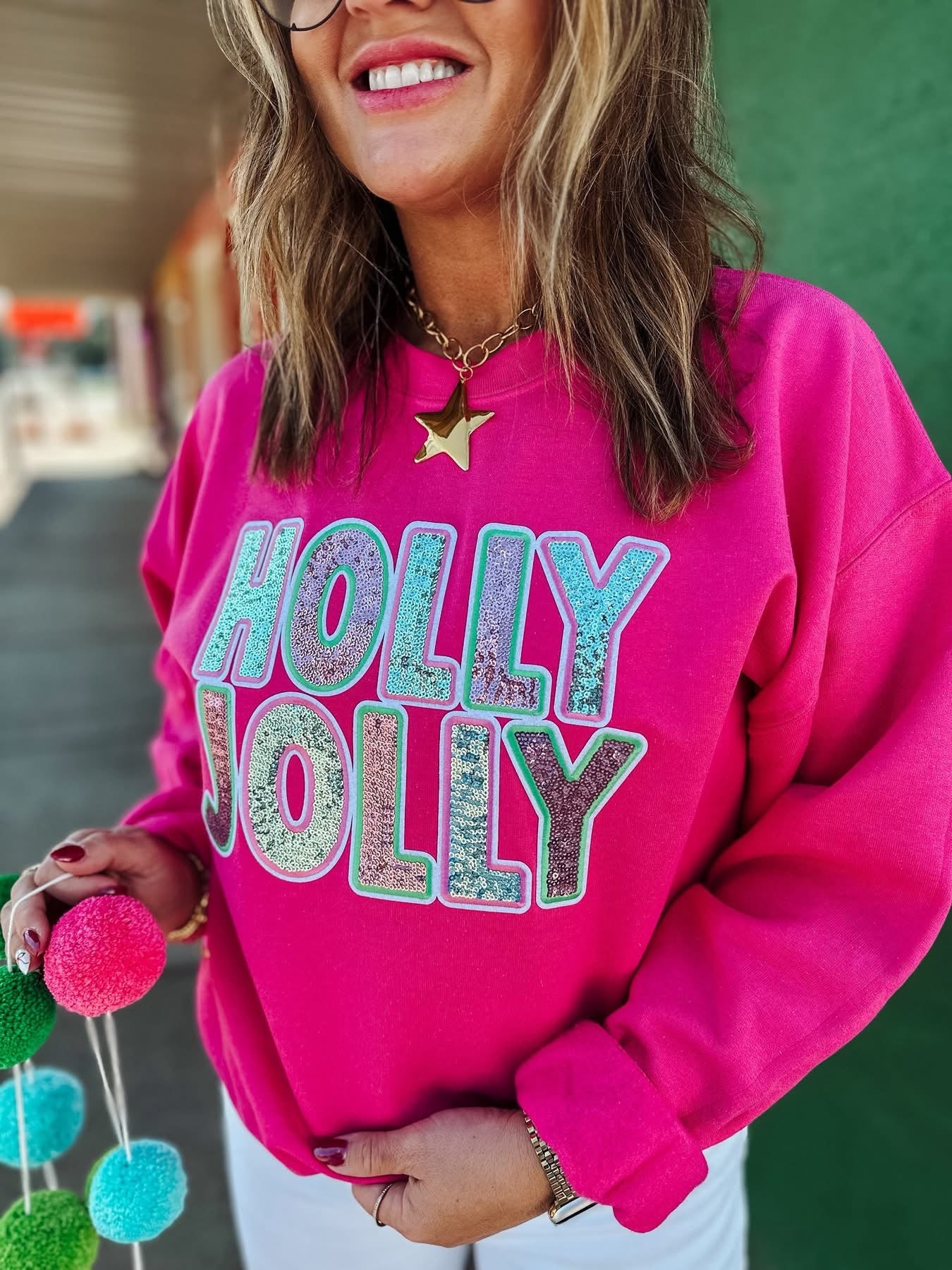 Sequin Holly Jolly