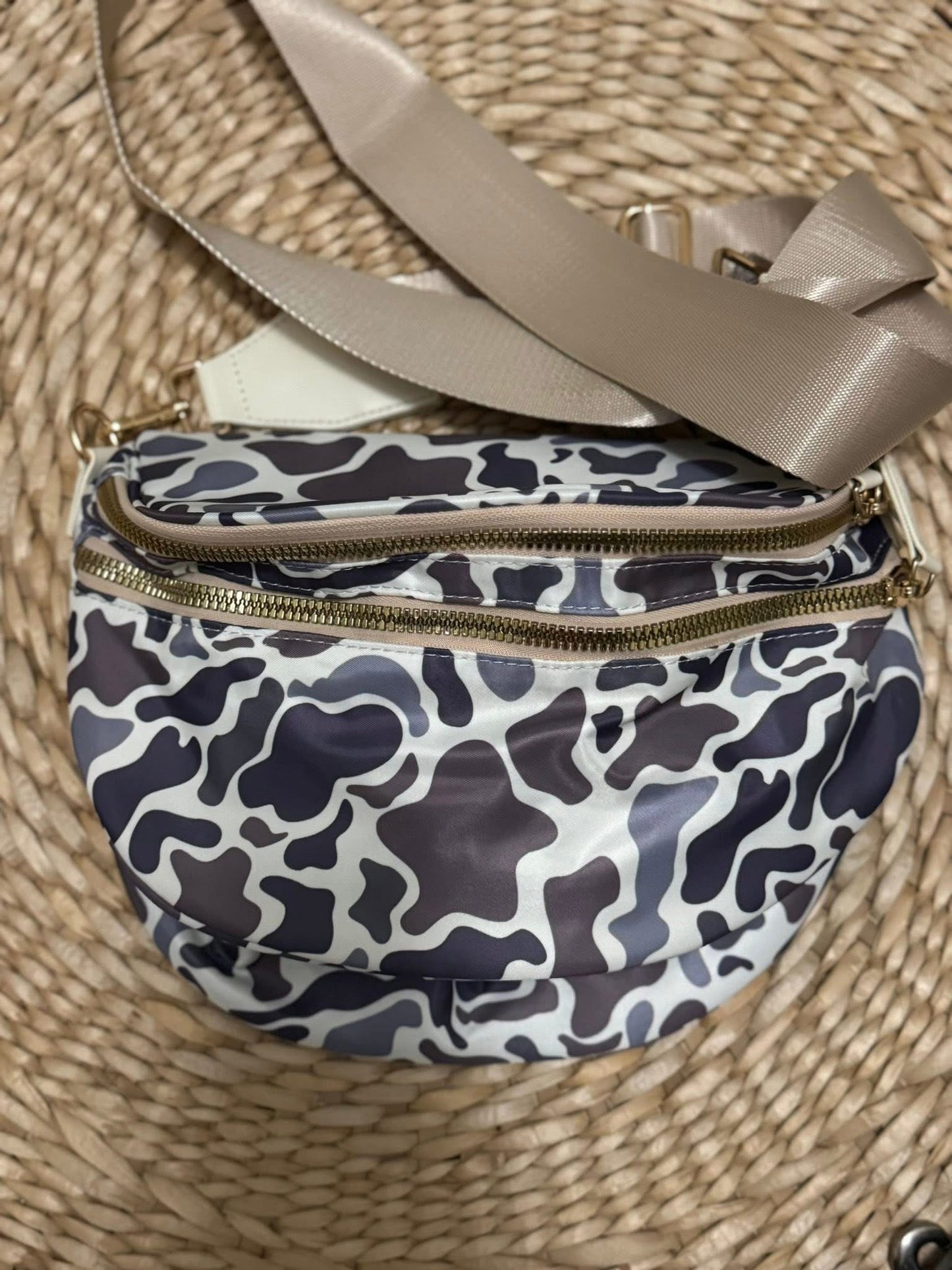 Camo Double Zip Nylon Bag