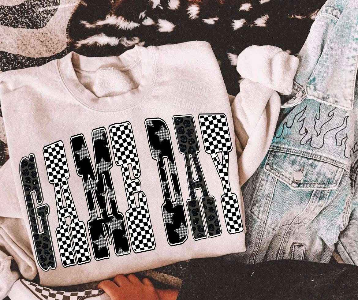 Checkered & Stars Game Day Tee