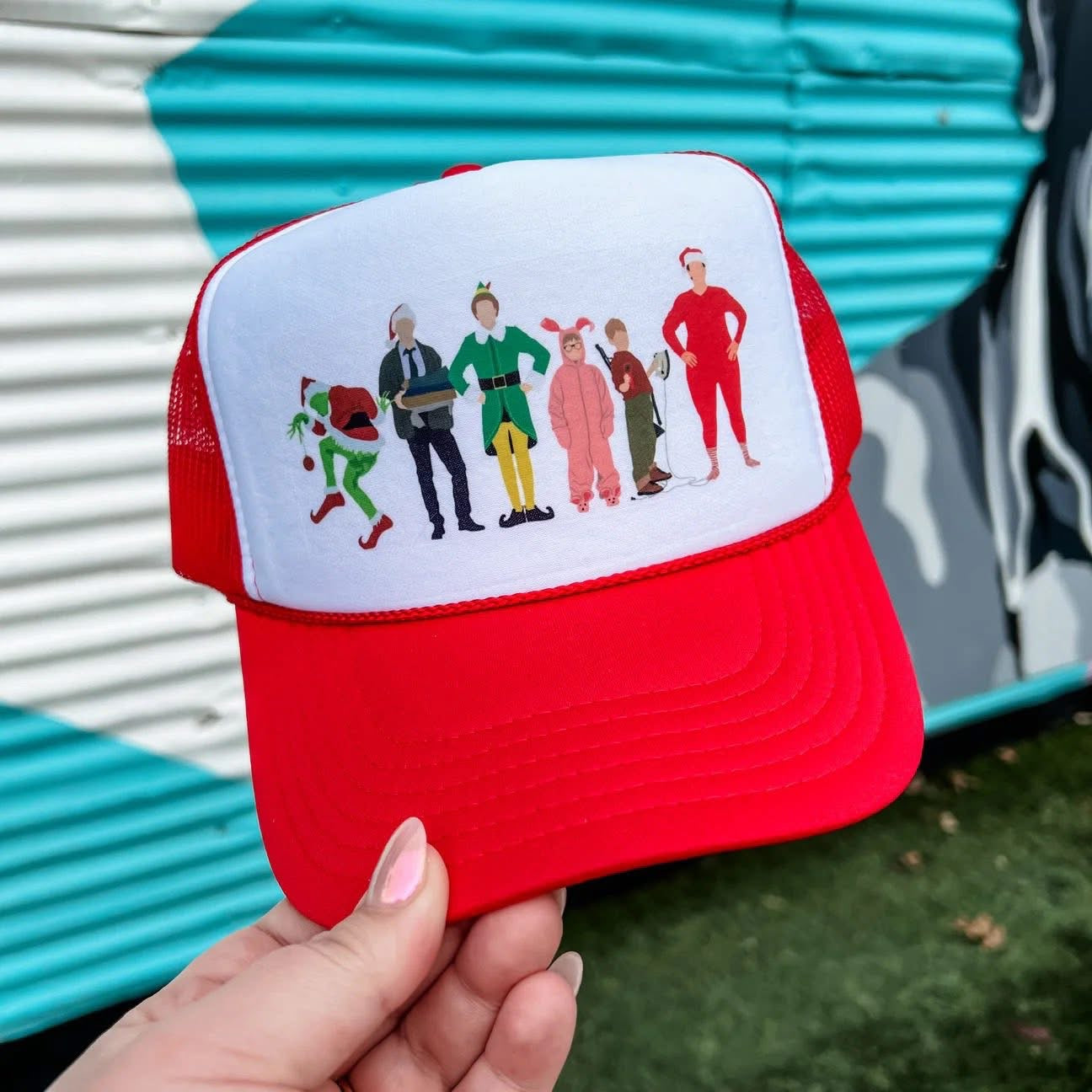 Christmas Movie Character Trucker Hat (red)