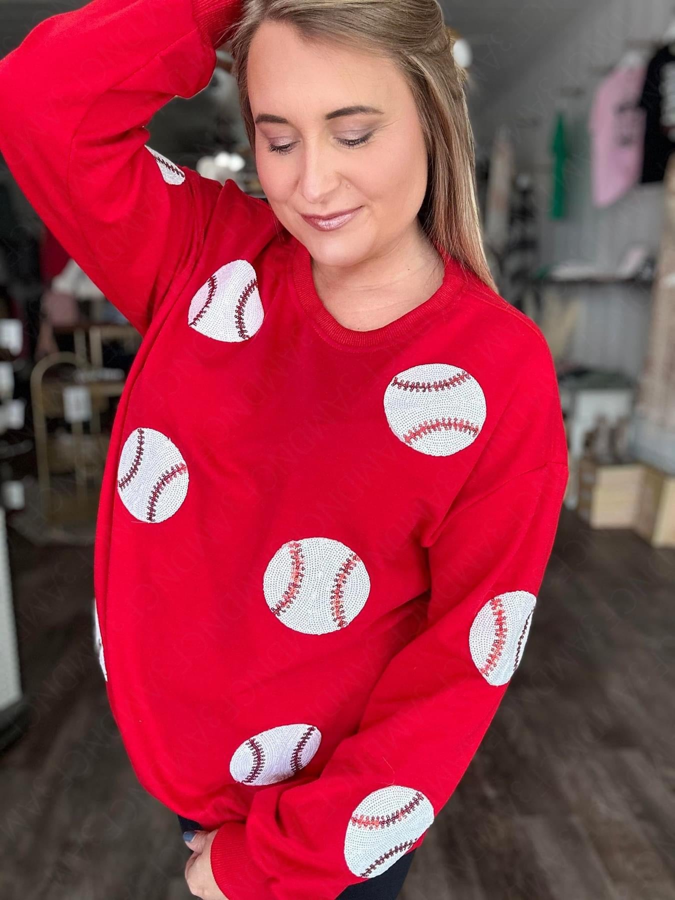 Sequin Baseball Sweatshirt