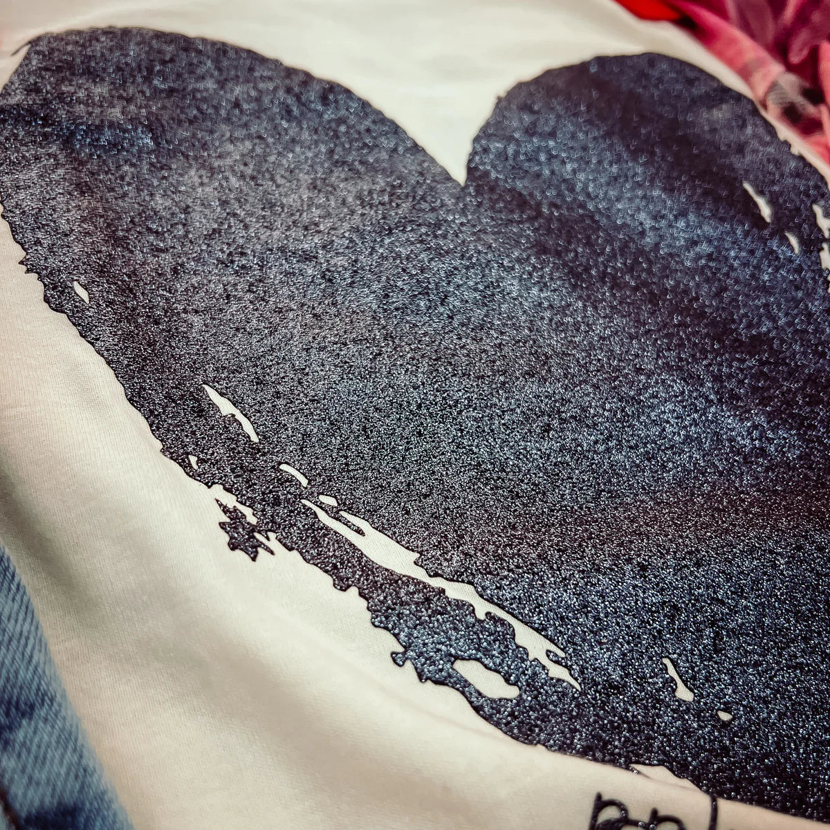 Gunmetal Glitter Heart Tee