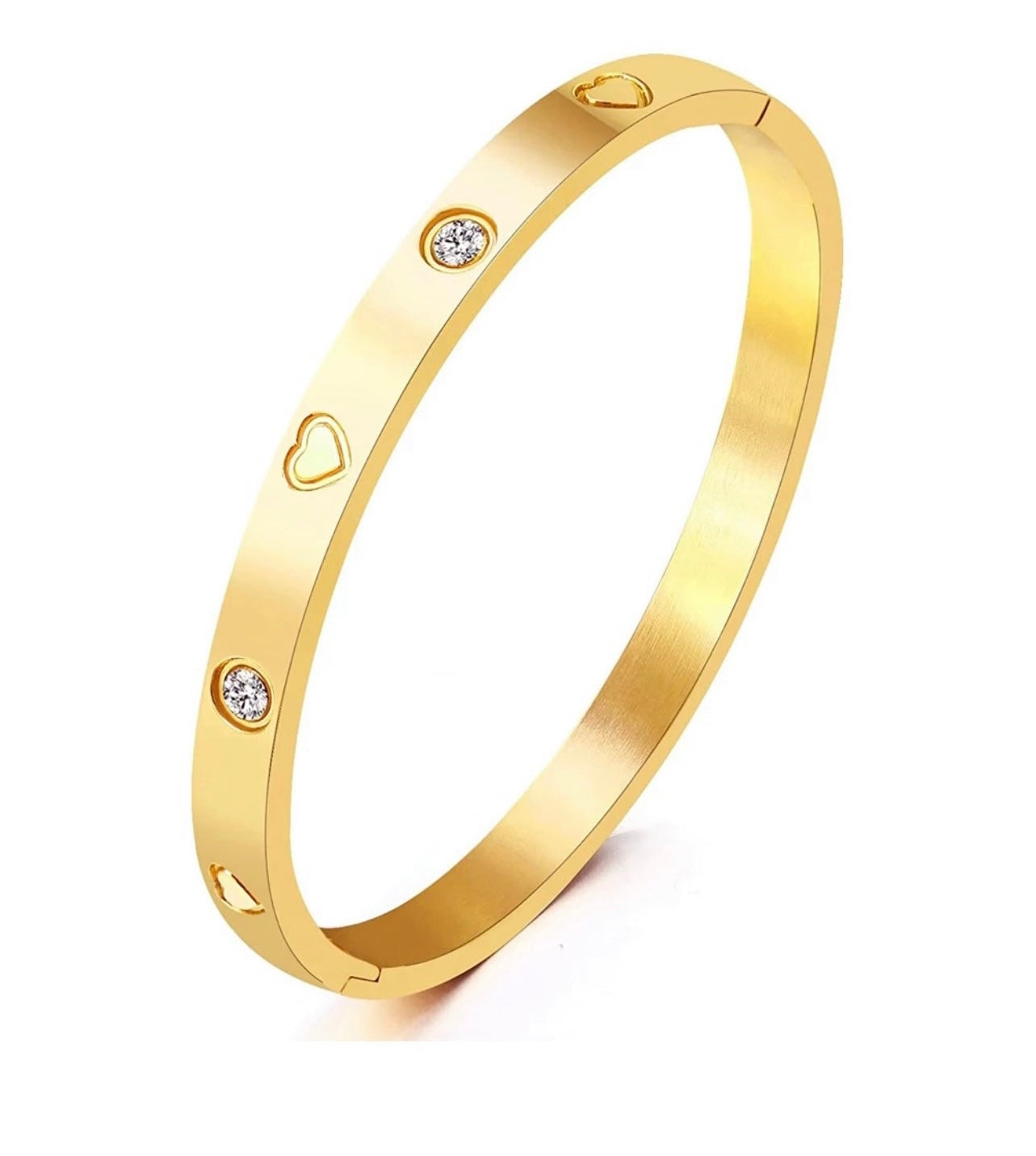GOLD HEART BANGLE