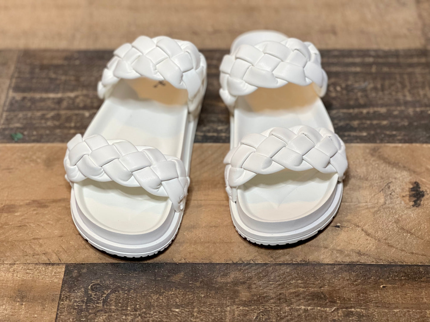 (5-8) White Braided Slide