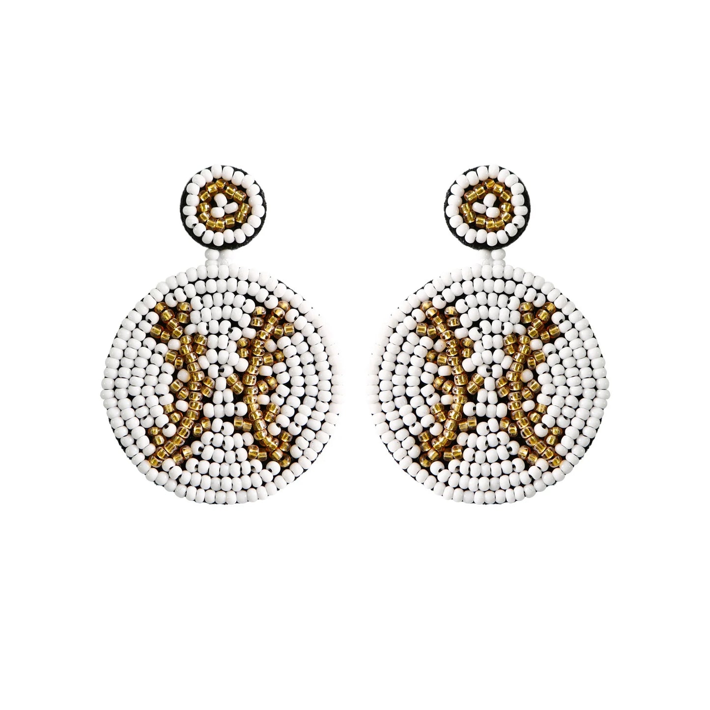 Beaded Baseball Earrings