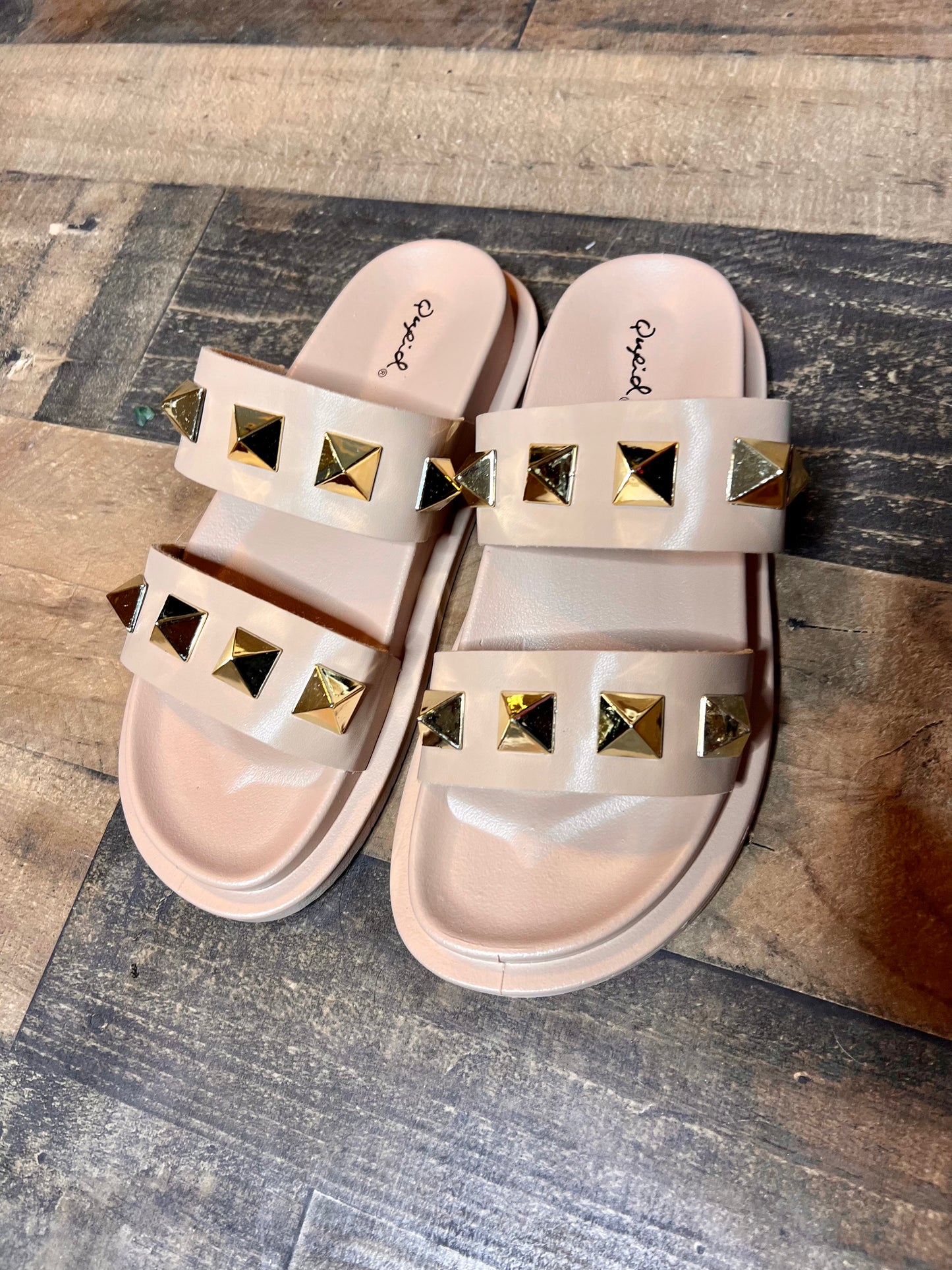 (5) Blush Studded Sandals
