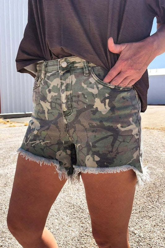 Kreek Camo Denim Shorts