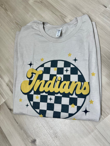 (2X) Indians Checkered Tee