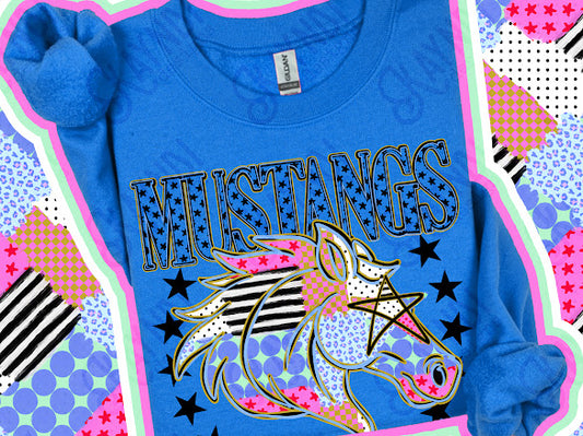 Patchwork Mascot - Mustangs 2
