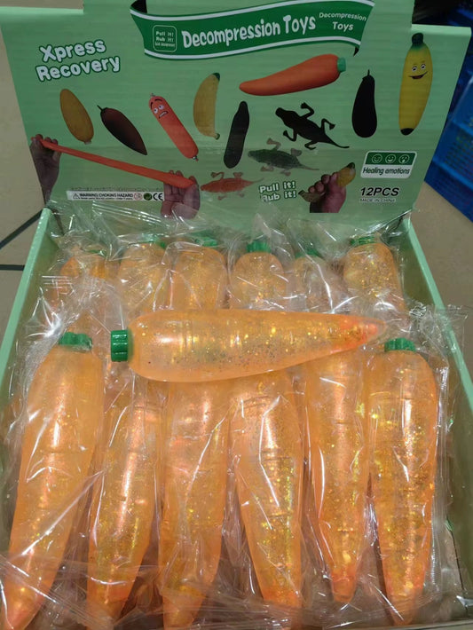 Orange Carrot Glitter Squishy - READY TO SHIP