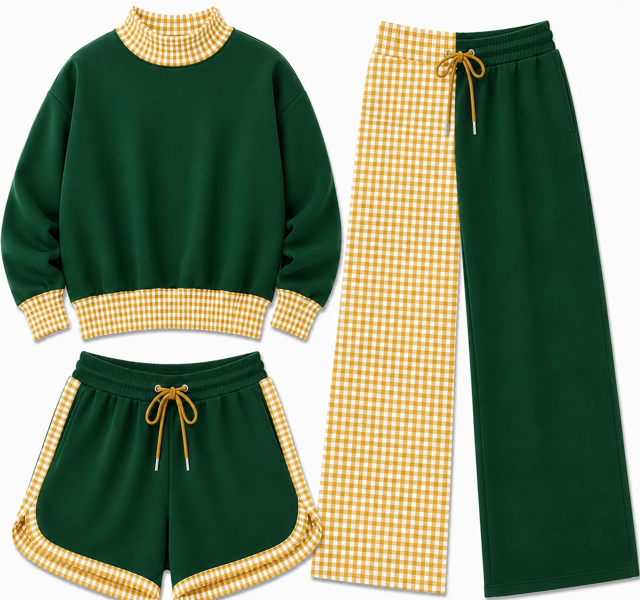 Pre-order - Mock Neck Gingham Sets