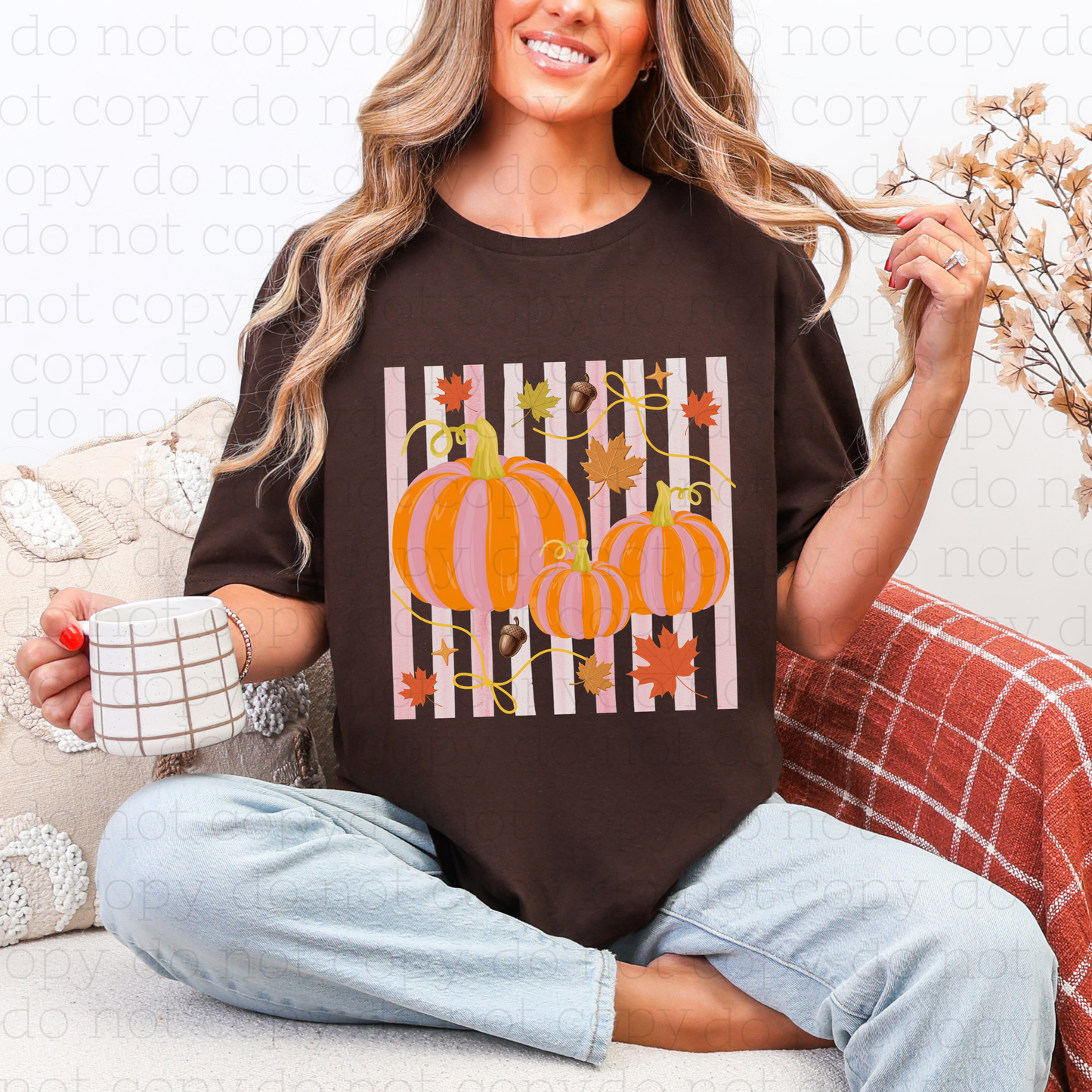 Painted Striped Pumpkins - Comfort Colors