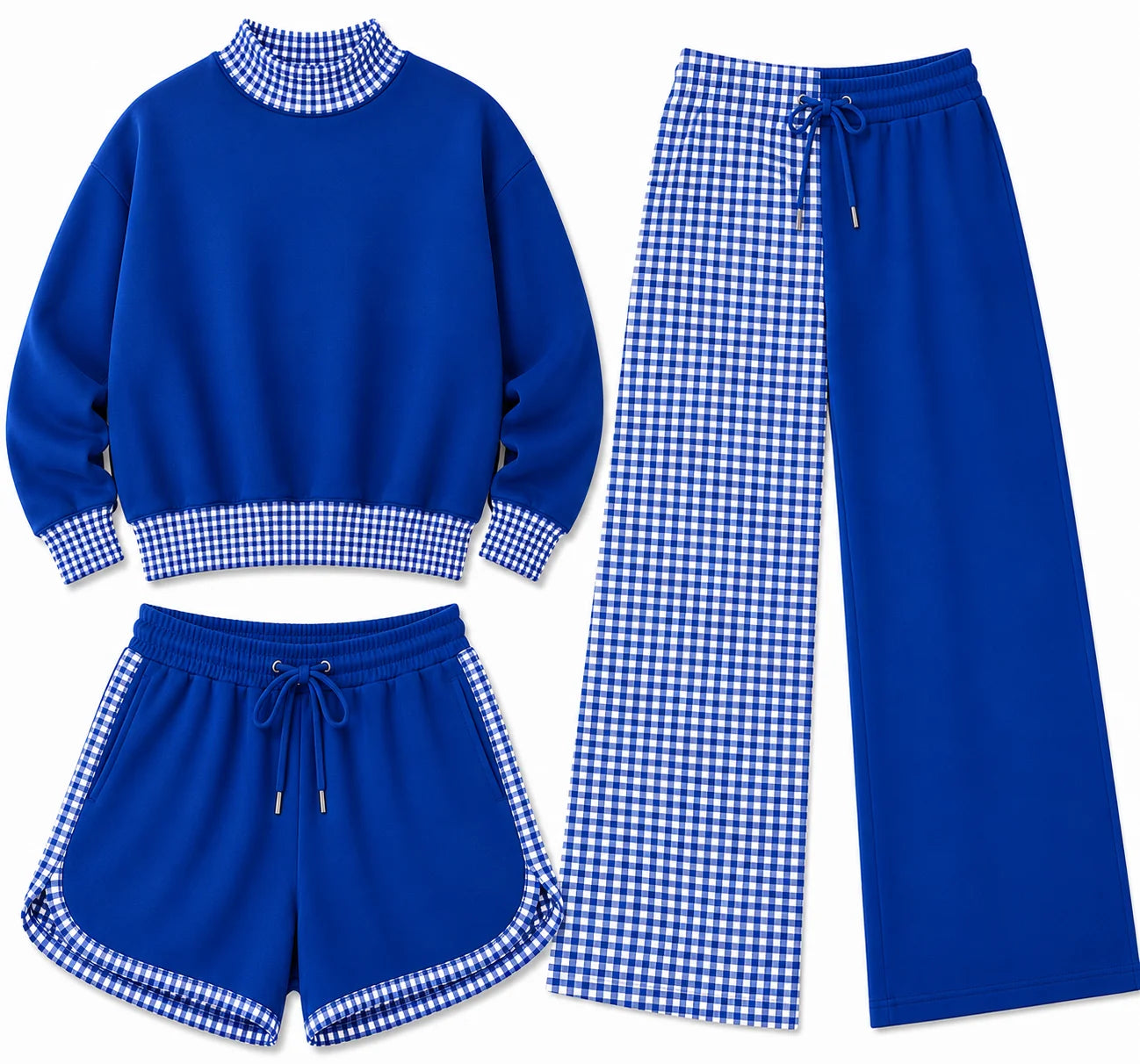 Pre-order - Mock Neck Gingham Sets