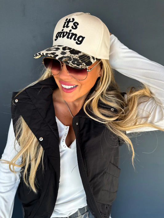 It’s Giving Leopard Trucker Hat
