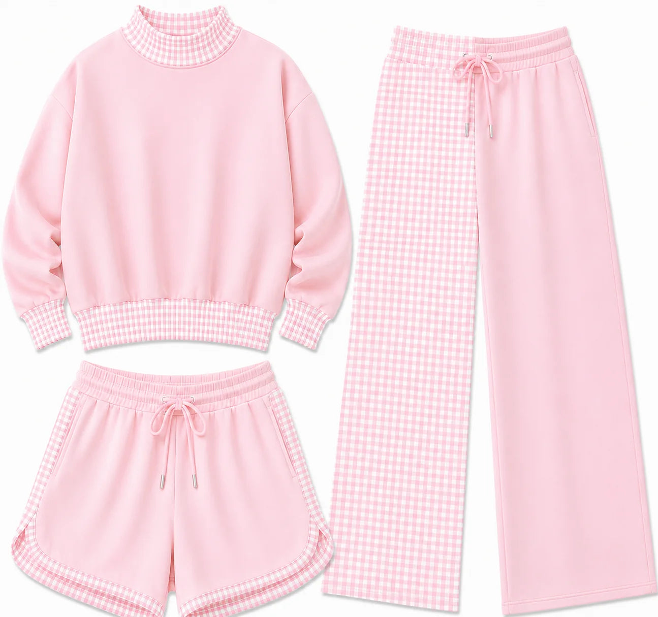 Pre-order - Mock Neck Gingham Sets
