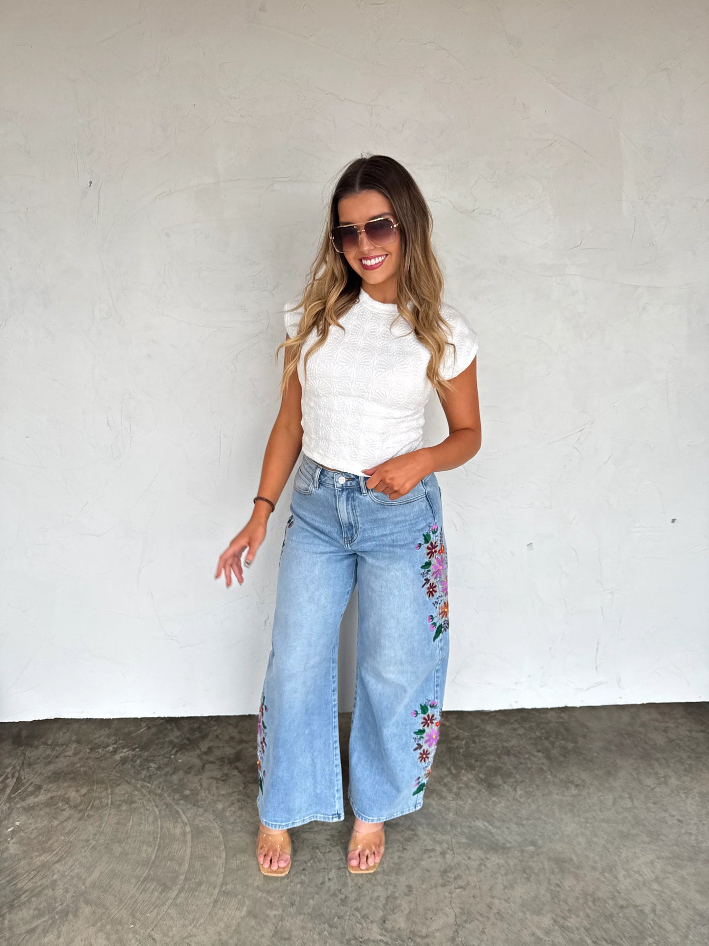 Evie Floral Embroidered Jeans