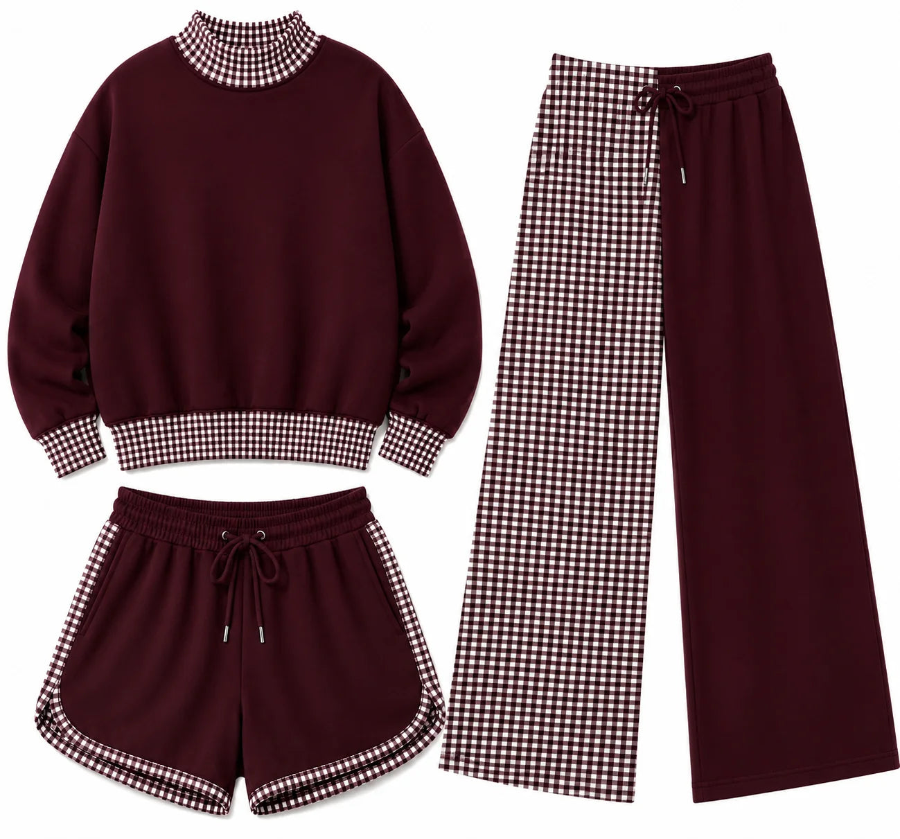 Pre-order - Mock Neck Gingham Sets