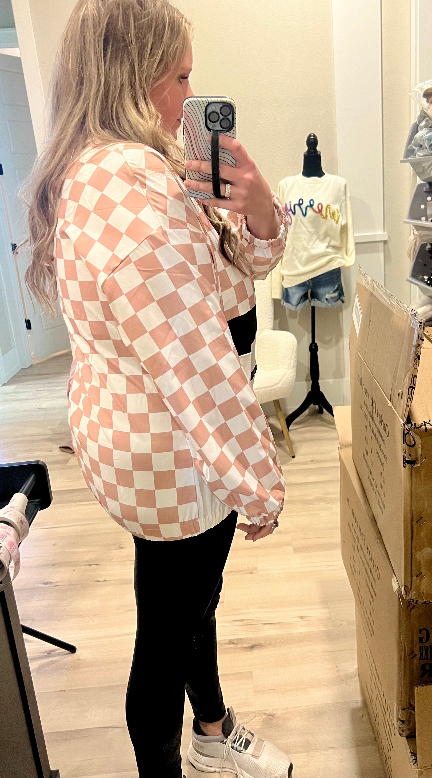(M) Checkered Pullover
