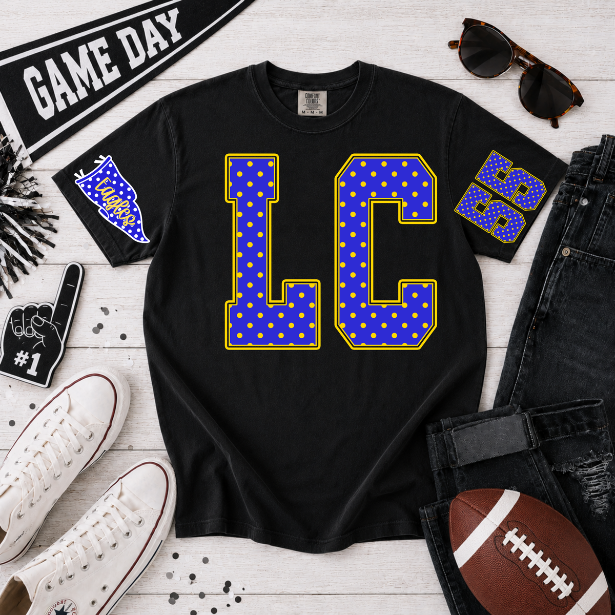 Polka Dot Spirit Tee - Lubbock Christian