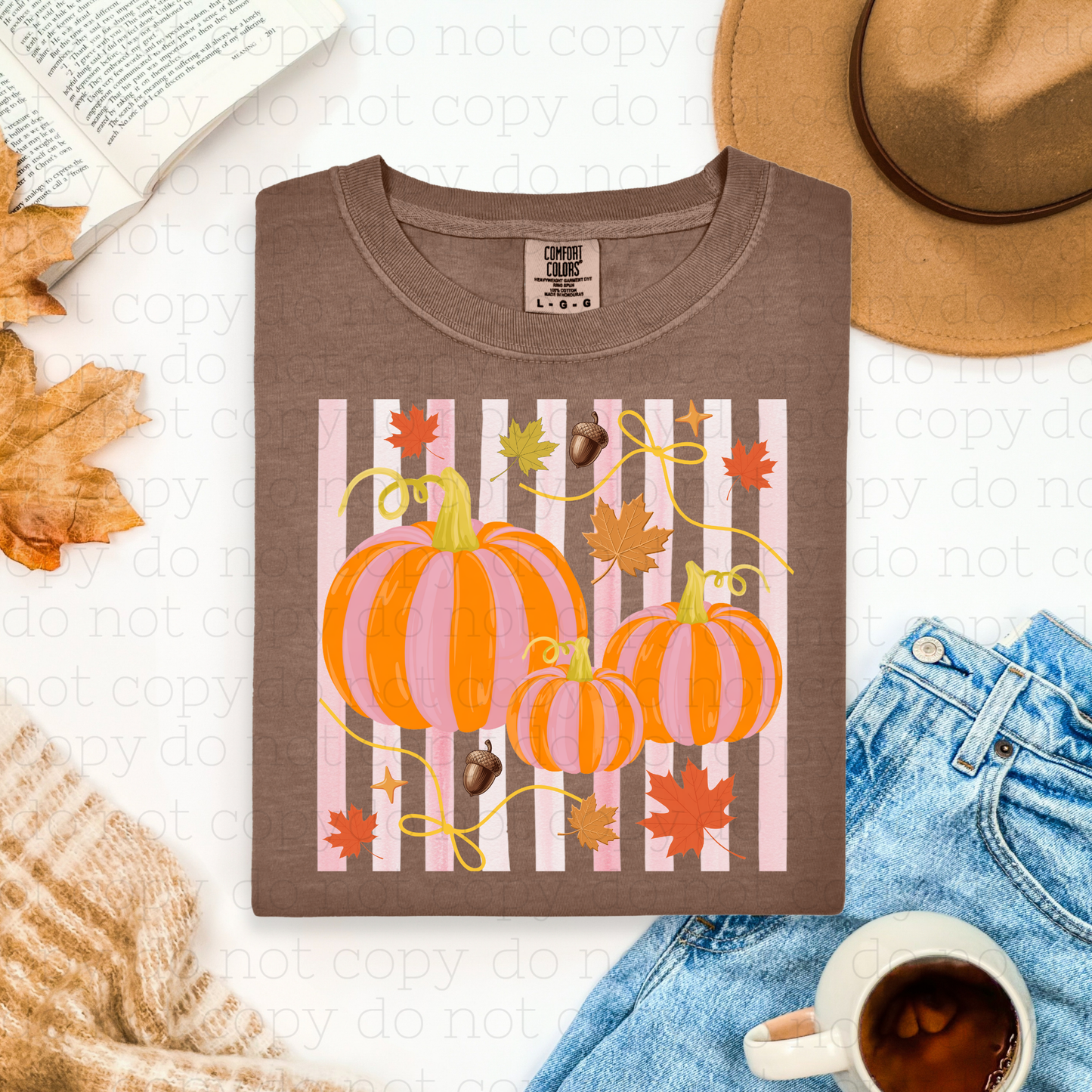 Painted Striped Pumpkins - Comfort Colors