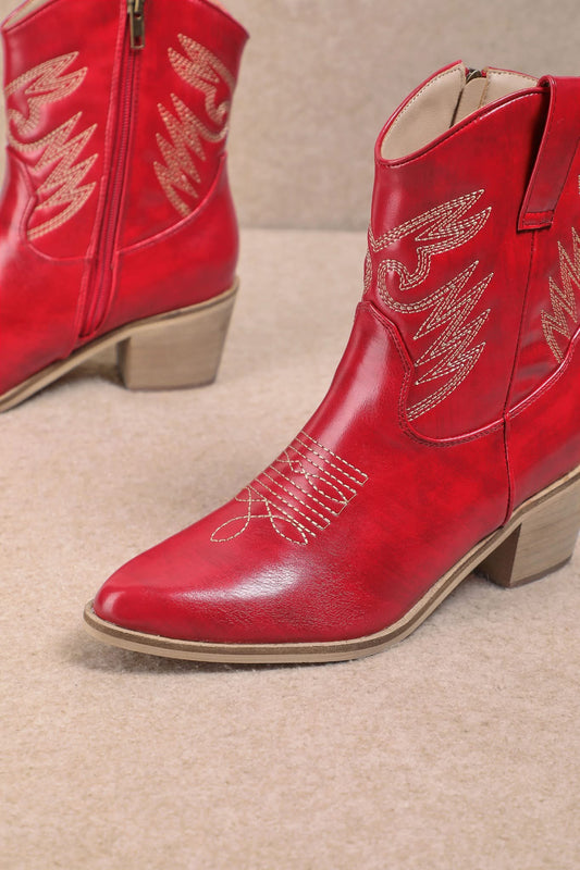 Scarlet Stampede Booties