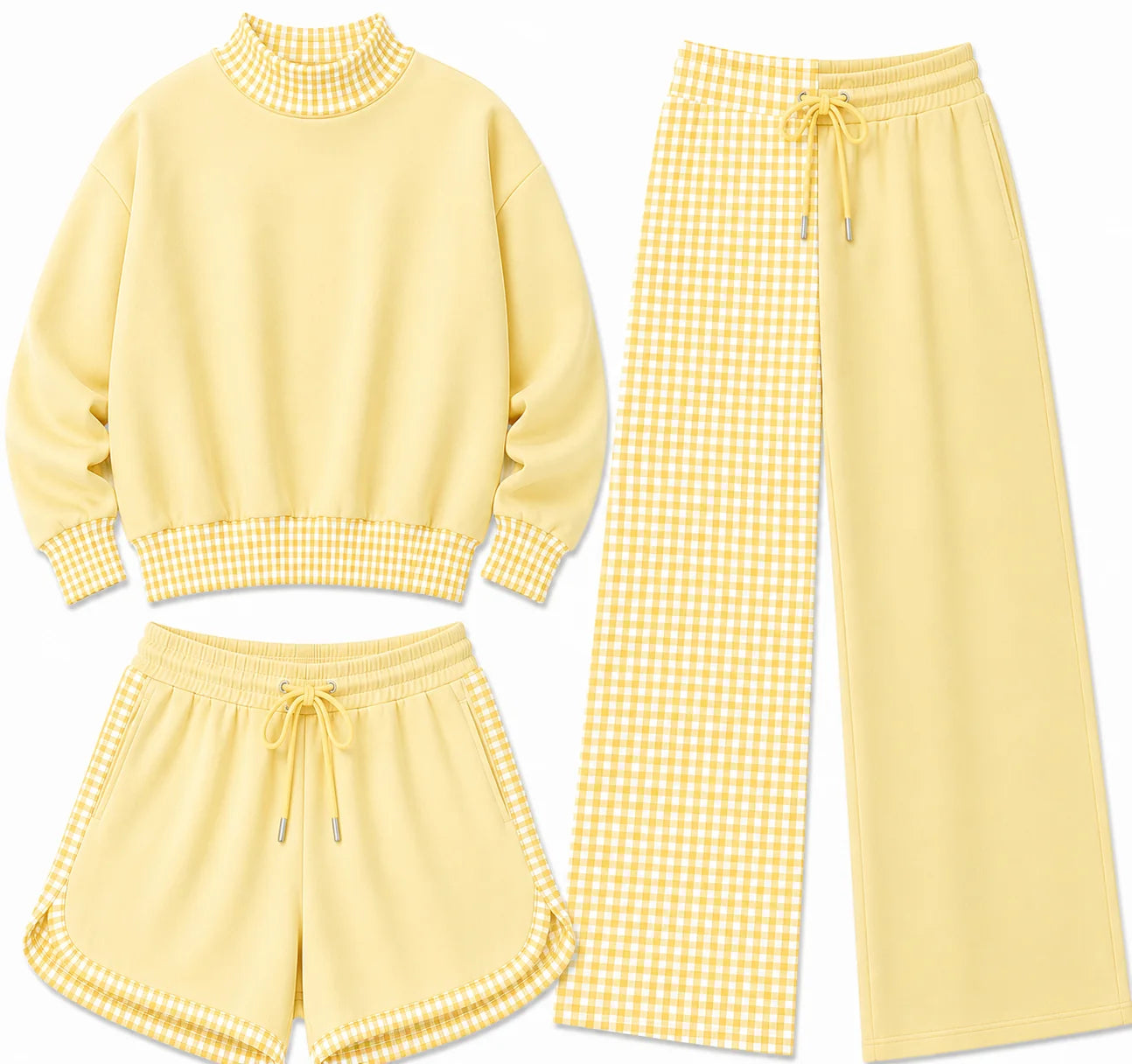 Pre-order - Mock Neck Gingham Sets