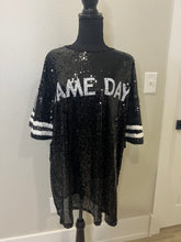 Load image into Gallery viewer, Black Sequin Game Day Dress