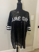 Load image into Gallery viewer, (S &amp; M) Black Sequin Game Day Dress