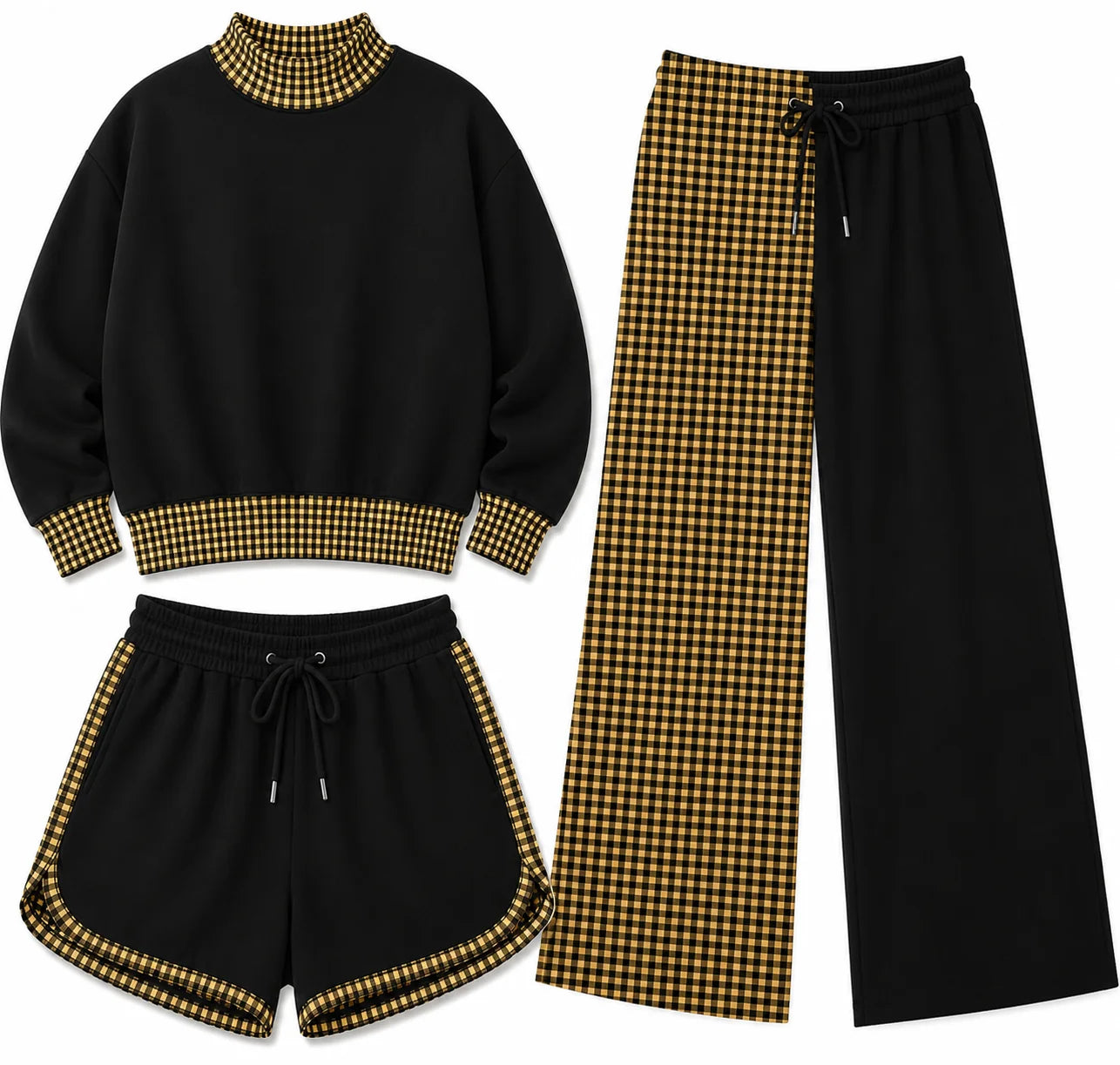 Pre-order - Mock Neck Gingham Sets