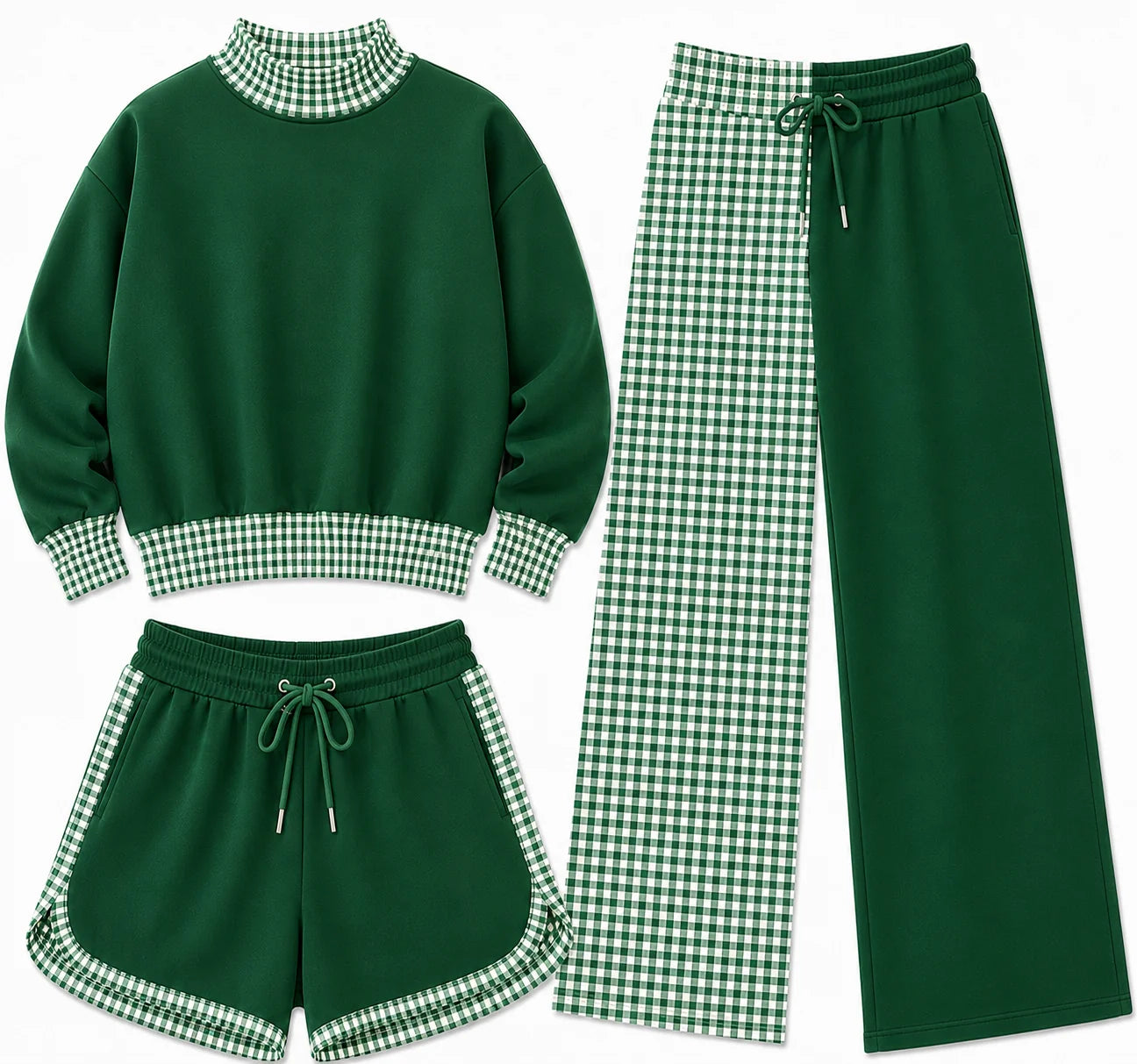Pre-order - Mock Neck Gingham Sets