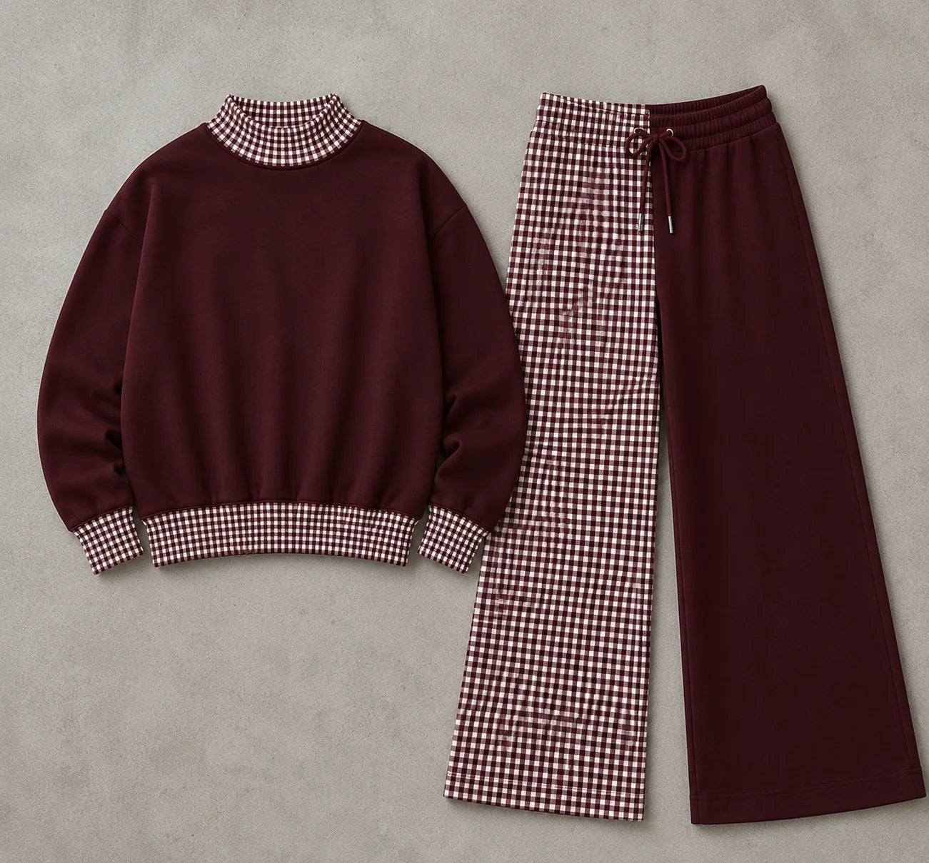 Pre-order - Mock Neck Gingham Sets