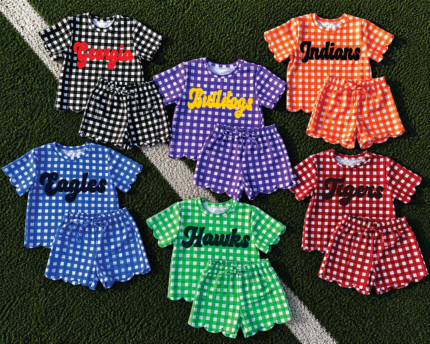 Pre-Order - Custom Scalloped Girls Two Piece Sets