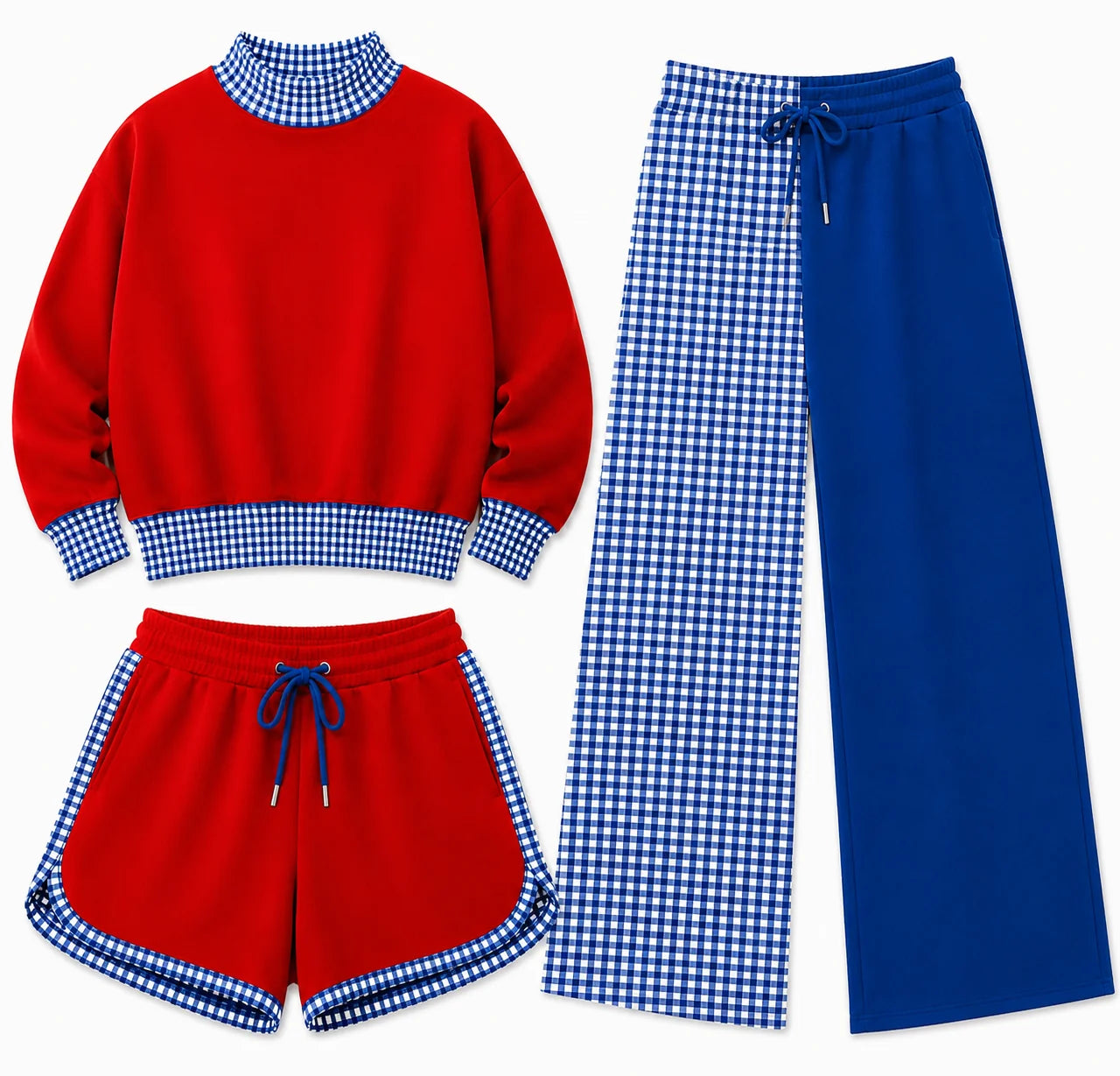 Pre-order - Mock Neck Gingham Sets