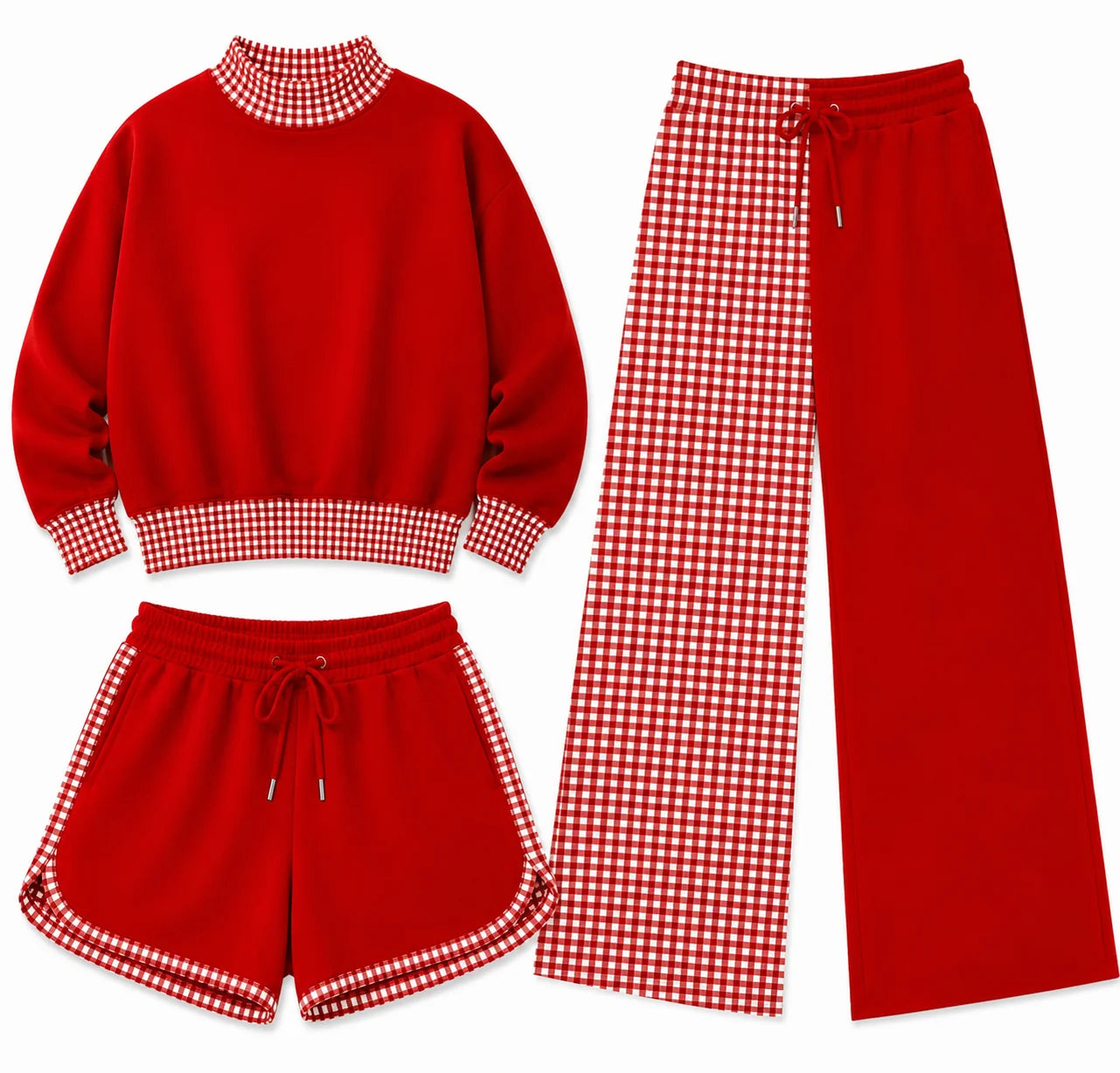 Pre-order - Mock Neck Gingham Sets
