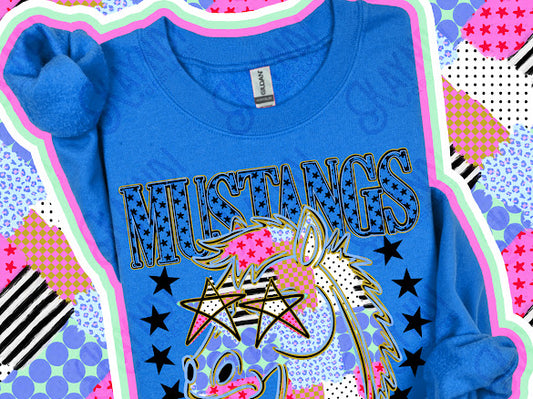 Patchwork Mascot - Mustangs