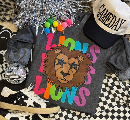 Lions Neon Mascot Sweatshirt
