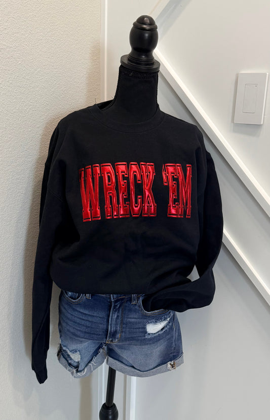 Metallic Foil Wreck ‘Em Sweatshirt