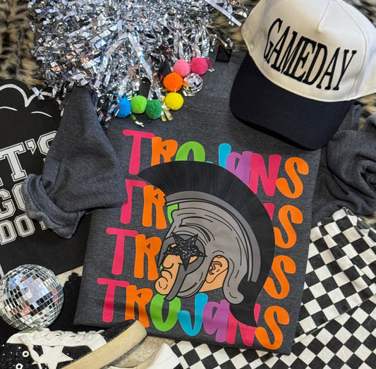Trojans Neon Mascot Sweatshirt