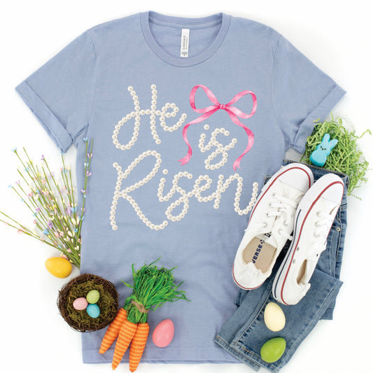 He Is Risen Pearl Bow Tee *FLASH SALE*