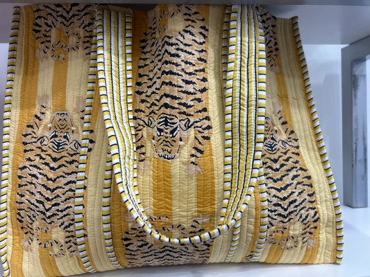 Sunny Tiger Quilted Tote