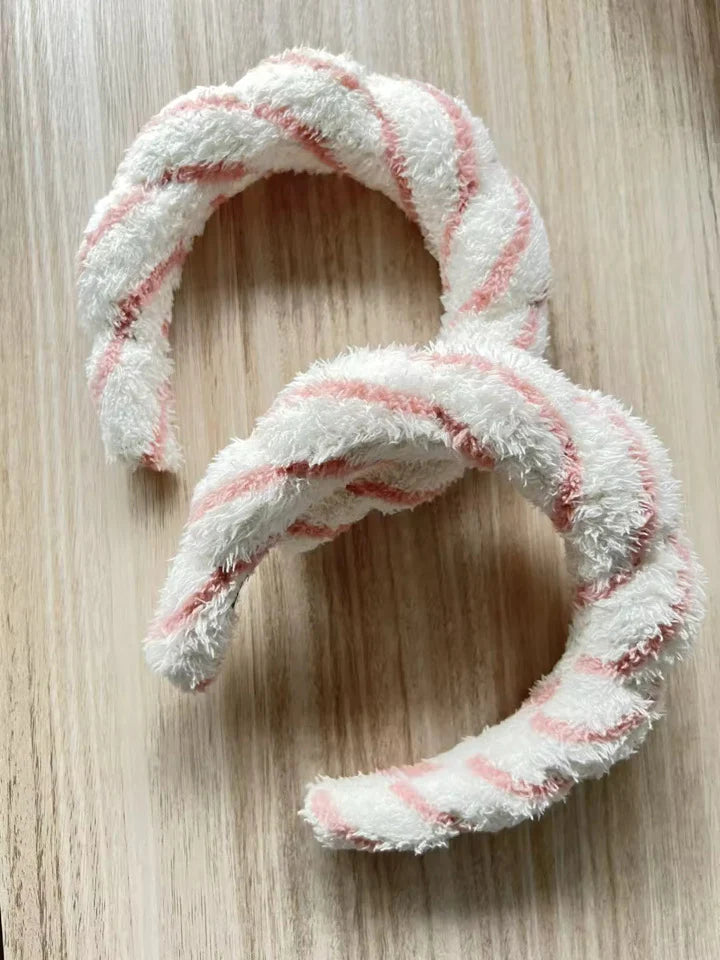 Pink Striped Spa Headband