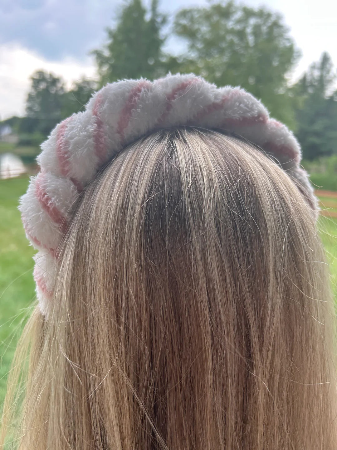 Pink Striped Spa Headband