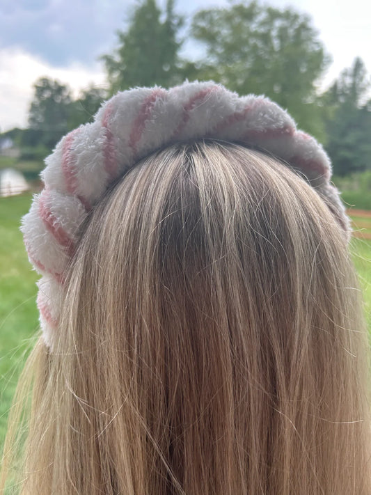 Pink Striped Spa Headband